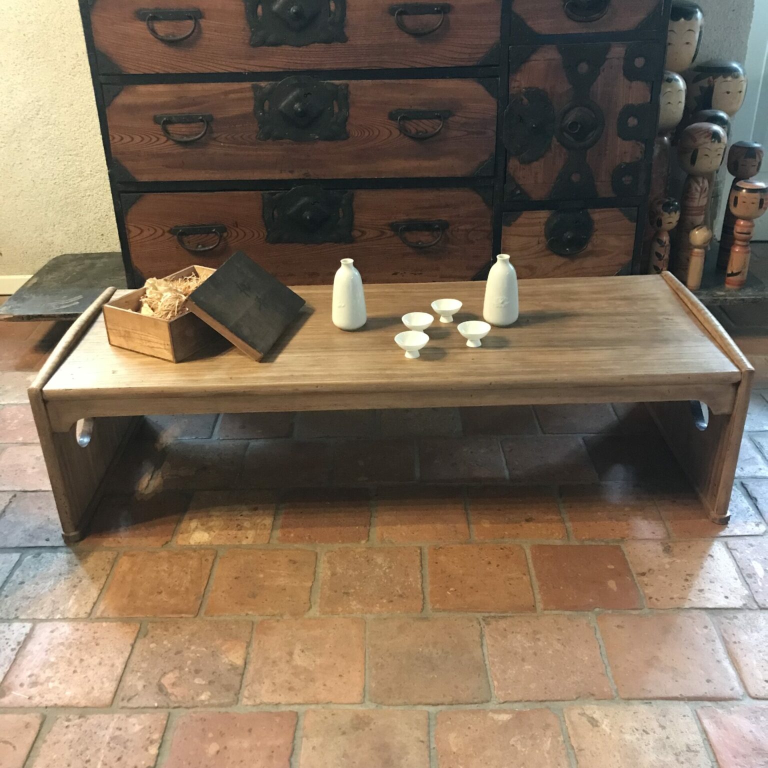 Table Basse Japonaise Ancienne En Bois/table De CanapéWabi Sabi/1870